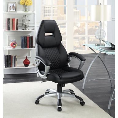 image of Adjustable Height Office Chair Black and Silver with sku:801296-coaster