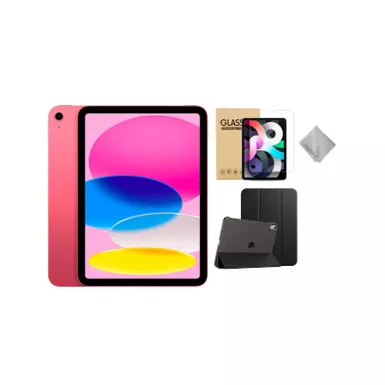 image of Apple 10th Gen 10.9-Inch iPad (Latest Model) with Wi-Fi - 64GB - Pink With Black Case Bundle with sku:mpq33blk-streamline