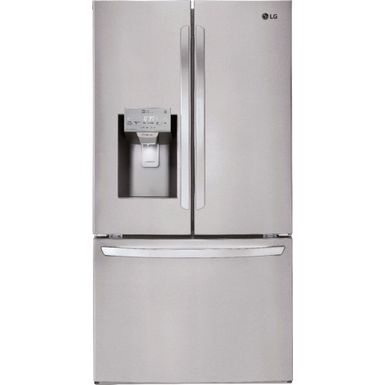 image of LG - 26.2 Cu. Ft. French Door Smart Refrigerator with Dual Ice Maker - Stainless steel with sku:lfxs26973ss-abt