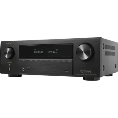 image of Denon - 80W 7.2-Ch. Bluetooth Capable with HEOS 8K Ultra HD Built-In HDR Compatible A/V Home Theater Receiver with Alexa - Black with sku:bb22206250-bestbuy