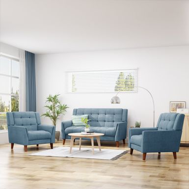 image of Candace Fabric Arm Chair and Loveseat Set by Christopher Knight Home - Blue with sku:qpfbtweeydkfxvf5yci1dastd8mu7mbs-overstock