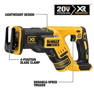 image of DEWALT DCS367B 20V Max XR Brushless Compact Reciprocating Saw, (Tool Only), with sku:b01m69k91r-amazon