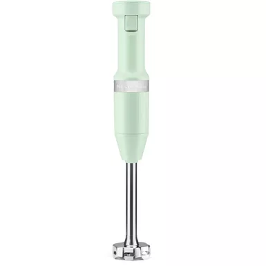 image of KitchenAid Corded Variable-Speed Immersion Blender in Pistachio with Blending Jar with sku:khbv53pt-almo