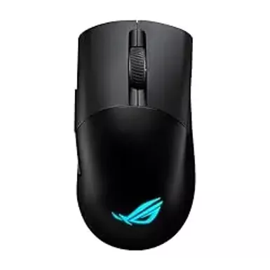image of Asus ROG Keris Wireless AimPoint Gaming Mouse, Tri-mode connectivity (2.4GHz RF, Bluetooth, Wired), 36000 DPI sensor, 5 programmable buttons, ROG SpeedNova, Replaceable switches, Paracord cable, Black with sku:b0cnl46v1r-amazon