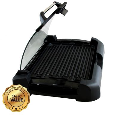 image of Megachef Reversible Indoor Grill and Griddle with Removable Glass Lid with sku:ist08wheznsvitaltcqbsastd8mu7mbs-overstock