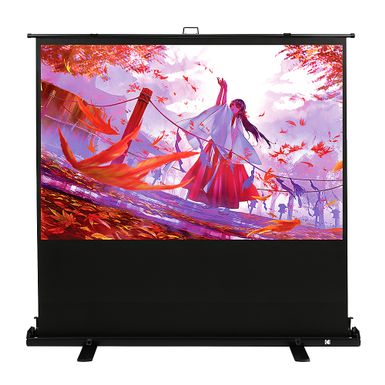 image of Kodak - 100" Projector Screen, Pull Up Projector Screen and Stand, Portable Projector Screen with Handle and Carrying Case - Black/White with sku:bb21938526-bestbuy