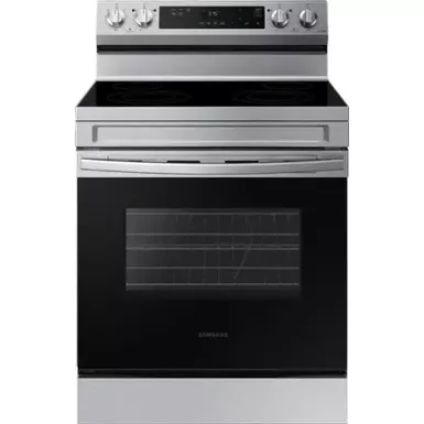 image of Samsung - 6.3 cu. ft. Freestanding Electric Range with WiFi and Steam Clean - Stainless Steel with sku:bb21695094-bestbuy
