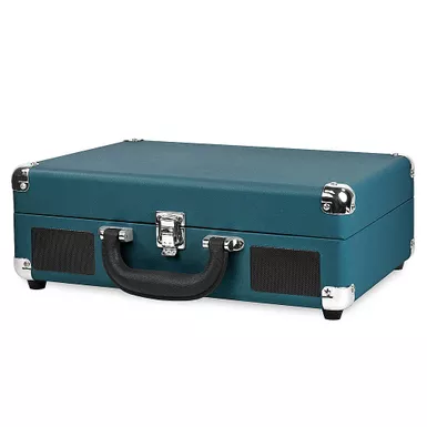 image of Victrola - Journey Bluetooth Suitcase Record Player with 3-speed Turntable - Blue Coral with sku:bb22240014-bestbuy