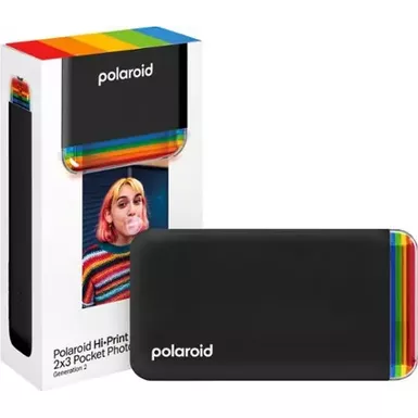 image of Polaroid HiPrint Generation 2 2x3 Pocket Photo Printer Black - Black with sku:bb22302656-bestbuy