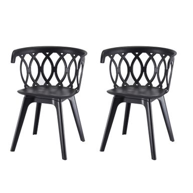 image of Mila Black Polypropylene Dining Chair (Set of 2) - Set of 2 - Short with sku:hbxyd_xnkh8r1qlxtmd-vastd8mu7mbs-overstock
