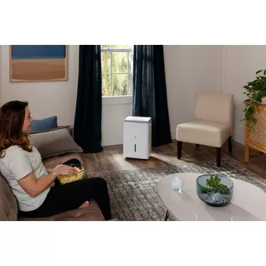 image of GE - 35-Pint Portable Dehumidifier with Smart Dry - White with sku:bb21423460-bestbuy