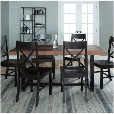 Rent To Own Walker Edison Rectangular Farmhouse Wood Dining Table