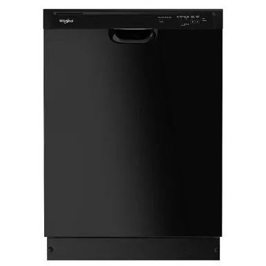 image of Whirlpool 57 dBA Black Front Control Built-In Dishwasher with sku:wdf341papb-electronicexpress