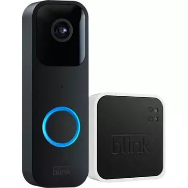 image of Blink - Smart Wifi Video Doorbell – Wired/Battery Operated with Sync Module 2 - Black with sku:bb21900667-bestbuy