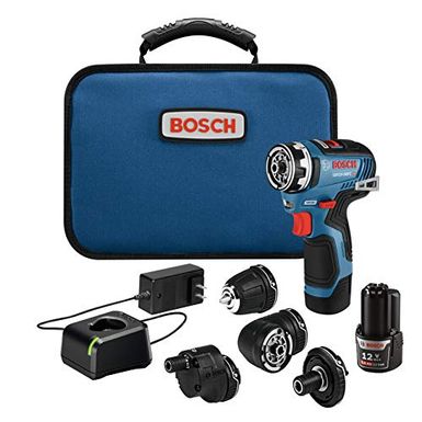 image of Bosch GSR12V-300FCB22 12V Max EC Brushless Flexiclick 5-In-1 Drill/Driver System with (2) 2.0 Ah Batteries with sku:b084q4143y-amazon