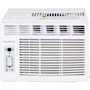 image of KEYSTONE - 8,000 BTU Window-Mounted Air Conditioner with Follow Me LCD Remote Control with sku:kstaw08ce-almo