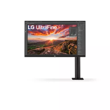 image of LG 31.5" Ergo IPS UHD 4K UltraFine Monitor, Black with sku:7qm761-ingram