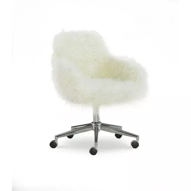 image of Ferdon Faux Fur Office Chair White with sku:lfxs1418-linon