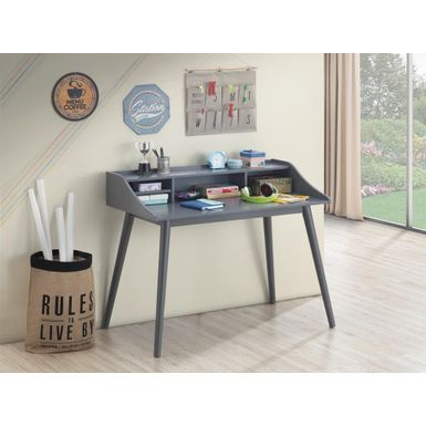 image of Percy 4-compartment Writing Desk Grey with sku:bdynyg9agb7cxei9h1kyhgstd8mu7mbs-overstock