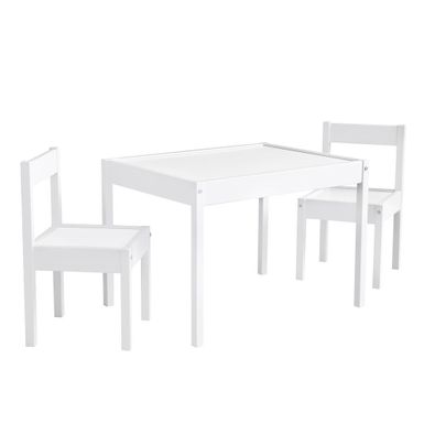 image of Avenue Greene Dreama White 3-PC Kiddy Table & Chair Set - N/A - White with sku:ovhus72p67ayfqeoyaqvmqstd8mu7mbs-overstock