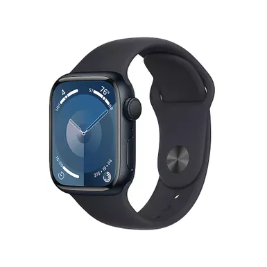image of Apple Watch Series 9 GPS 45mm Midnight Aluminum Case with Midnight Sport Band - M/L with sku:mr9a3ll/a-streamline