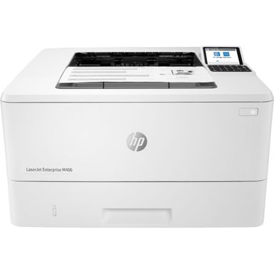 image of HP - LaserJet Enterprise M406dn Black-and-White Laser Printer - White with sku:bb21697729-bestbuy
