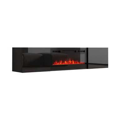 image of Cali EF Wall Mounted Electric Fireplace Modern 72" TV Stand - Black with sku:yp4eud17vgljsyuydcflagstd8mu7mbs-overstock