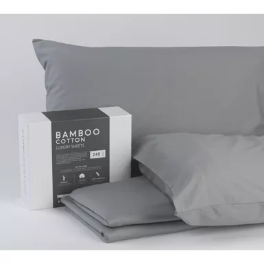 image of FlexSleep Bamboo Cotton Grey Sheets Twin XL with sku:810009165835-sby