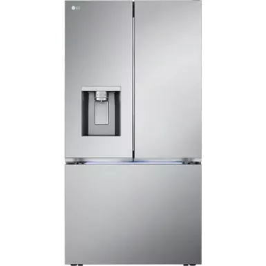 image of LG - 25.5 Cu. Ft. French Door Counter-Depth Smart Refrigerator with Four Kinds of Ice - Stainless Steel with sku:bb22090912-bestbuy