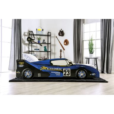 image of Buckner Mordern Race Car Design Youth Platform Bed by Furniture of America - Blue with sku:_ytqez2aedhd6mme-c7h4wstd8mu7mbs-overstock