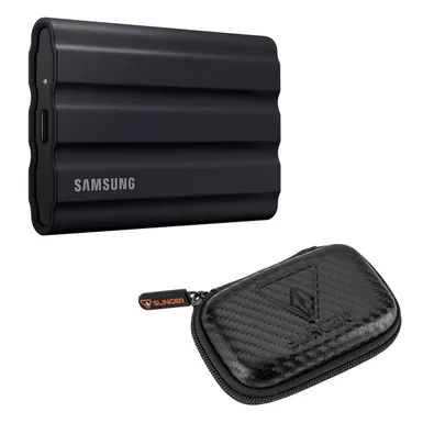 image of Samsung T7 Shield 4TB USB 3.2 Gen 2 Type-C Portable External SSD with Slinger HD-2 Portatable Drive Case with sku:ssgmupe4t0sk-adorama