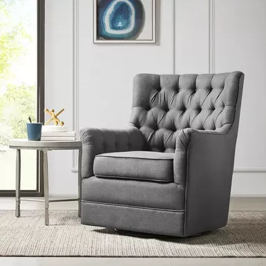 image of Gray Mathis Swivel Glider Chair with sku:mp103-1171-olliix