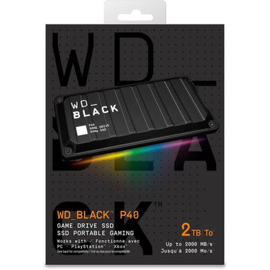 image of WD Black P40 2TB Game Drive USB 3.2 Gen 2x2 External SSD with sku:wdbawy20bbk-adorama