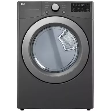 image of Lg 7.4 Cu. Ft. Front Load Electric Dryer In Middle Black with sku:dle3470m-electronicexpress