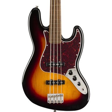 image of Squier Classic Vibe '60s Fretless Jazz Bass 3-Color Sunburst with sku:squ-0374531500-guitarfactory