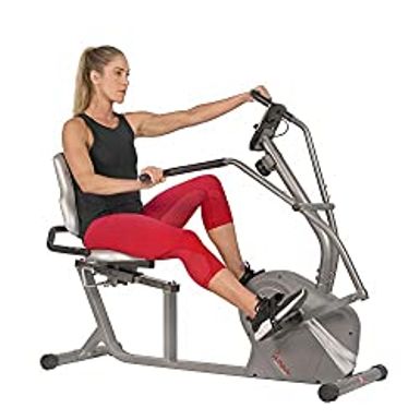 image of Sunny Health & Fitness Cross Trainer Magnetic Recumbent Bike with Arm Exercisers - SF-RB4936 with sku:b0829bmcsy-amazon