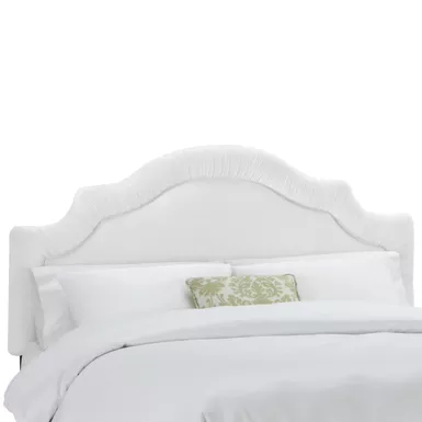 image of Skyline Furniture Twill White Shirred Notch Headboard - Full with sku:bb21754483-bestbuy
