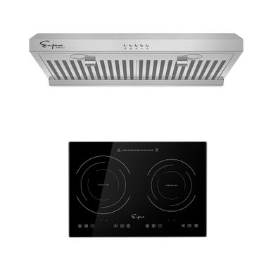 image of 2 Piece Kitchen Package with 20.5" Induction Cooktop & 30" Ductless Under Cabinet Range Hood - N/A - Black with sku:z8jyqr9k-r3kwglotuvv0astd8mu7mbs-overstock