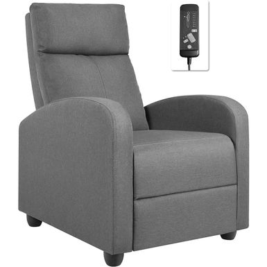 image of Fabric Recliner Chair Massage Recliner Sofa Chair Adjustable Reclining Chairs Home Theater Single Modern - Grey with sku:suabmlry1gd55g9y_4trpqstd8mu7mbs-overstock
