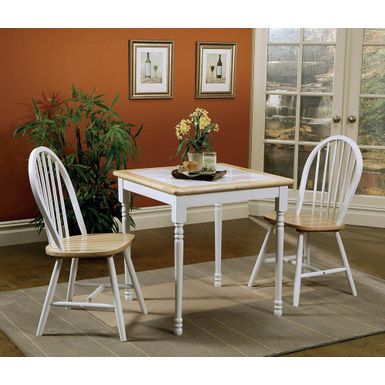 image of Square Top Dining Table Natural Brown and White with sku:4191-coaster