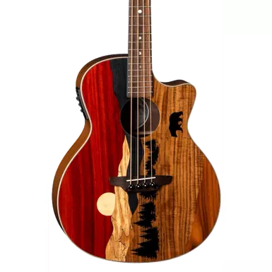 image of Luna Vista Bear Tropical Wood Acoustic-Electric Bass with sku:lun-vistabearbass-guitarfactory