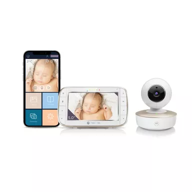 image of Motorola - VM855 Connect 5" Connected Motorized Pan/Tilt 720p Video Baby Monitor with sku:vm855connect-streamline