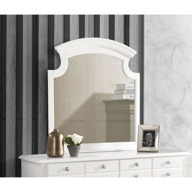 image of Summit Bedroom Mirror - White with sku:lpovurl0opwz2zwdwmu0mqstd8mu7mbs-overstock