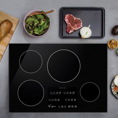 image of Built-In 30 inch Electric Induction Cooktop in Black - 30" - 30" with sku:h-dj6a4zgrquevqame9ecwstd8mu7mbs-overstock