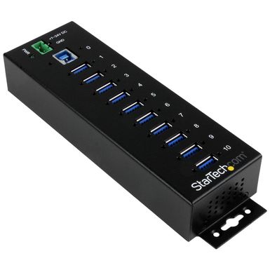 image of StarTech 10-Port Industrial ESD and Surge Protection USB 3.0 Hub with sku:stst1030usbm-adorama