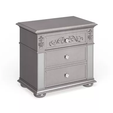 image of Silver Orchid Beaudet Glam Grey 3-drawer Nightstand with sku:hmm8i_5rraqomkyspc5o0wstd8mu7mbs-overstock