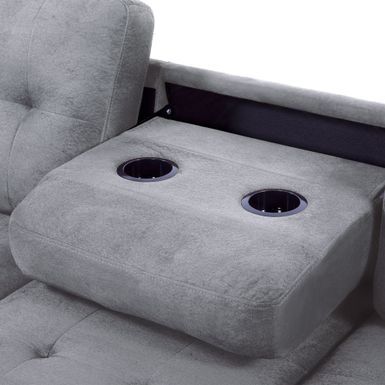 image of Sectional Sofa with Reversible Chaise Lounge And Storage Ottoman - Antique Grey with sku:bfjhkplibdiwks-9tjdgiwstd8mu7mbs--ovr