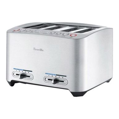 image of Breville Die-Cast Silver 4-Slice Smart Toaster with sku:bta840xl-abt