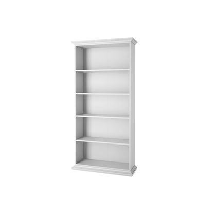 image of Porch & Den Virginia White Tall Wide 5-shelf Bookcase - White with sku:8db3a8x-0fwty74gacpeuwstd8mu7mbs-overstock