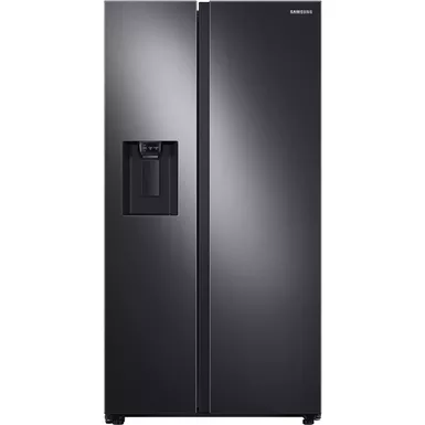 image of Samsung - 27.4 cu. ft. Side-by-Side Refrigerator with Large Capacity - Black Stainless Steel with sku:rs27t5200sg-almo